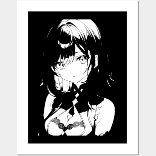 Manga style girl portrait Posters and Art